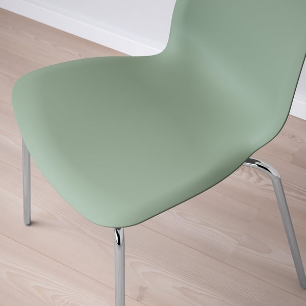 LIDÅS Chair, green/Sefast chrome-plated