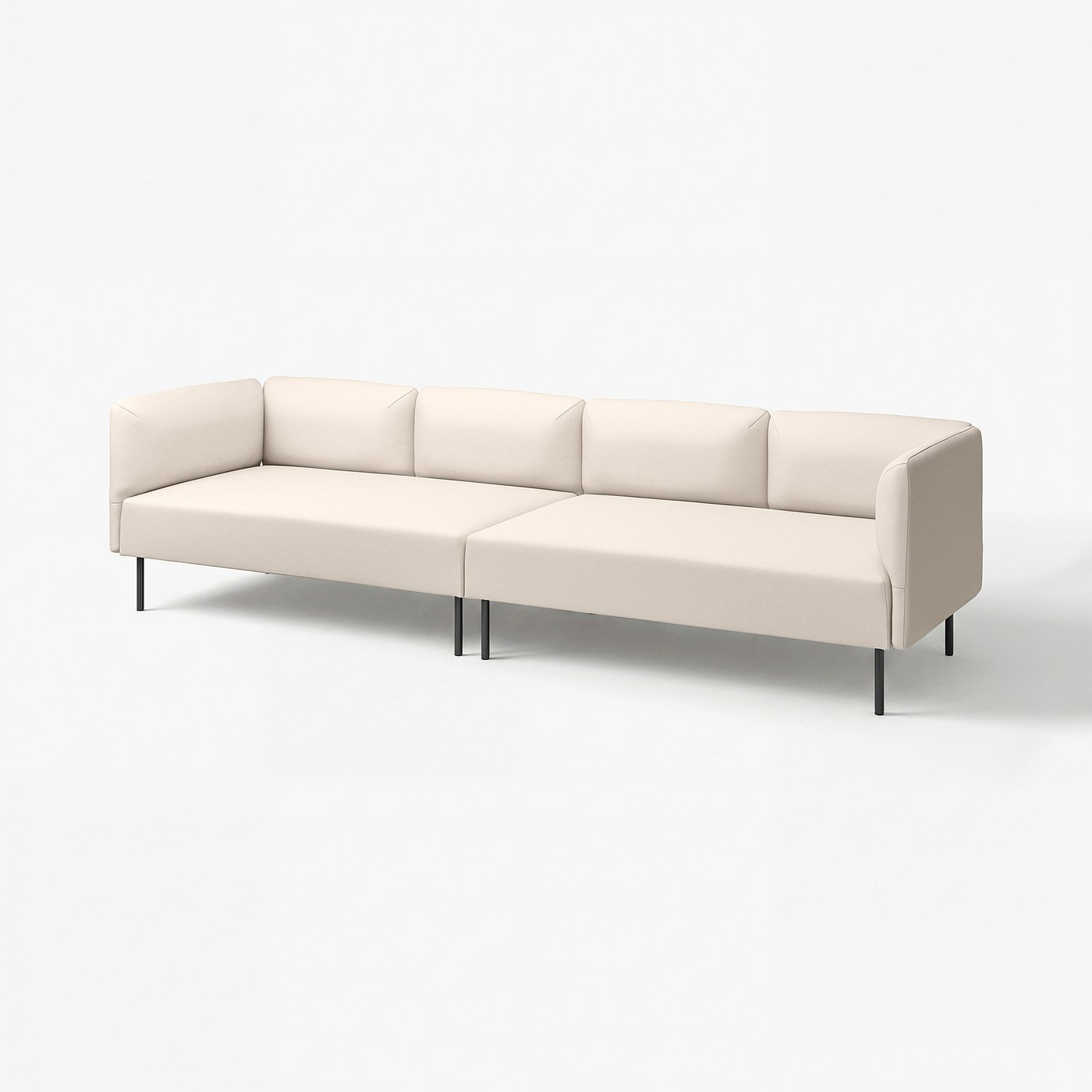 LILLEHEM 4-seat modular sofa, Vissle/beige metal