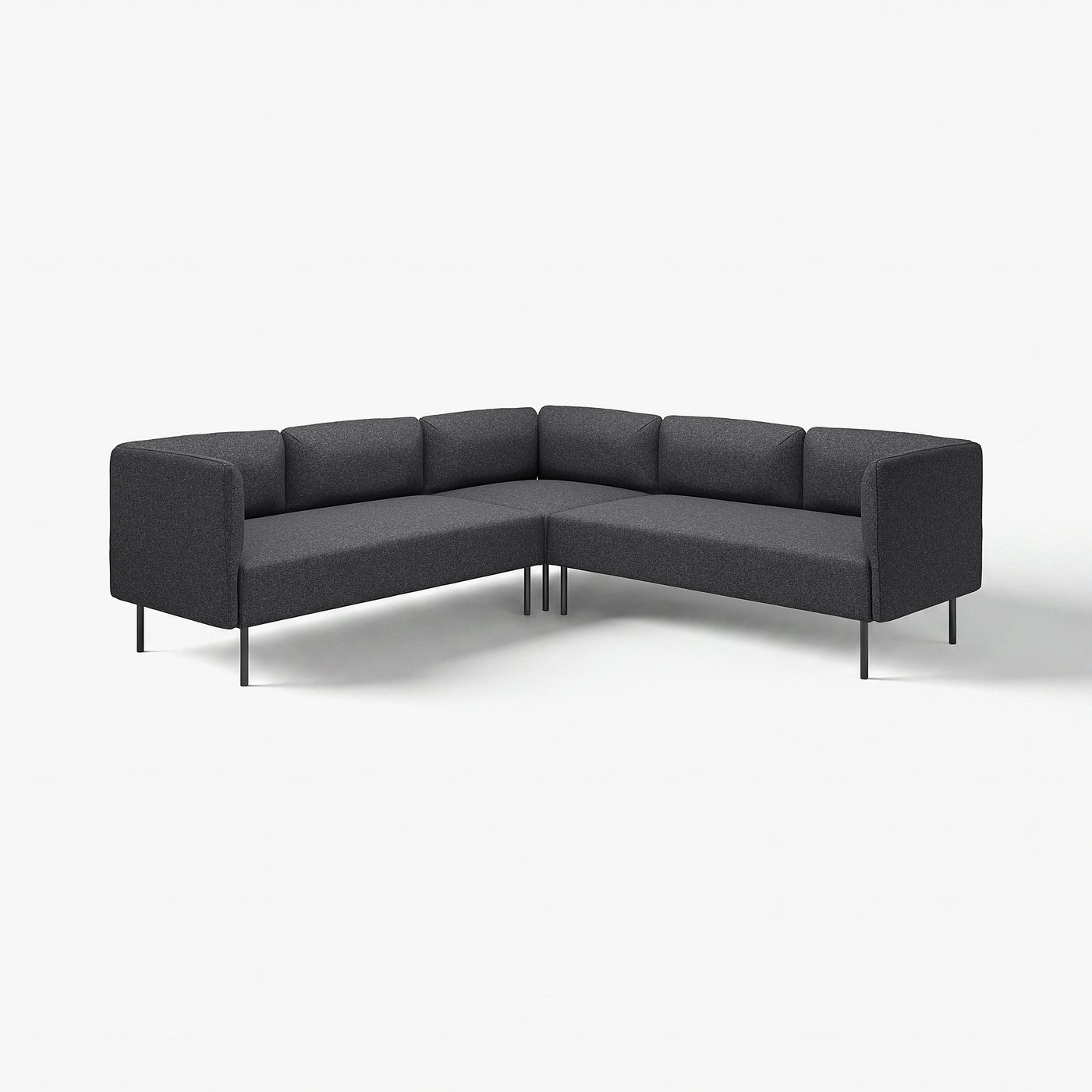 LILLEHEM Modular corner sofa, 4 seat, Gunnared dark grey/metal