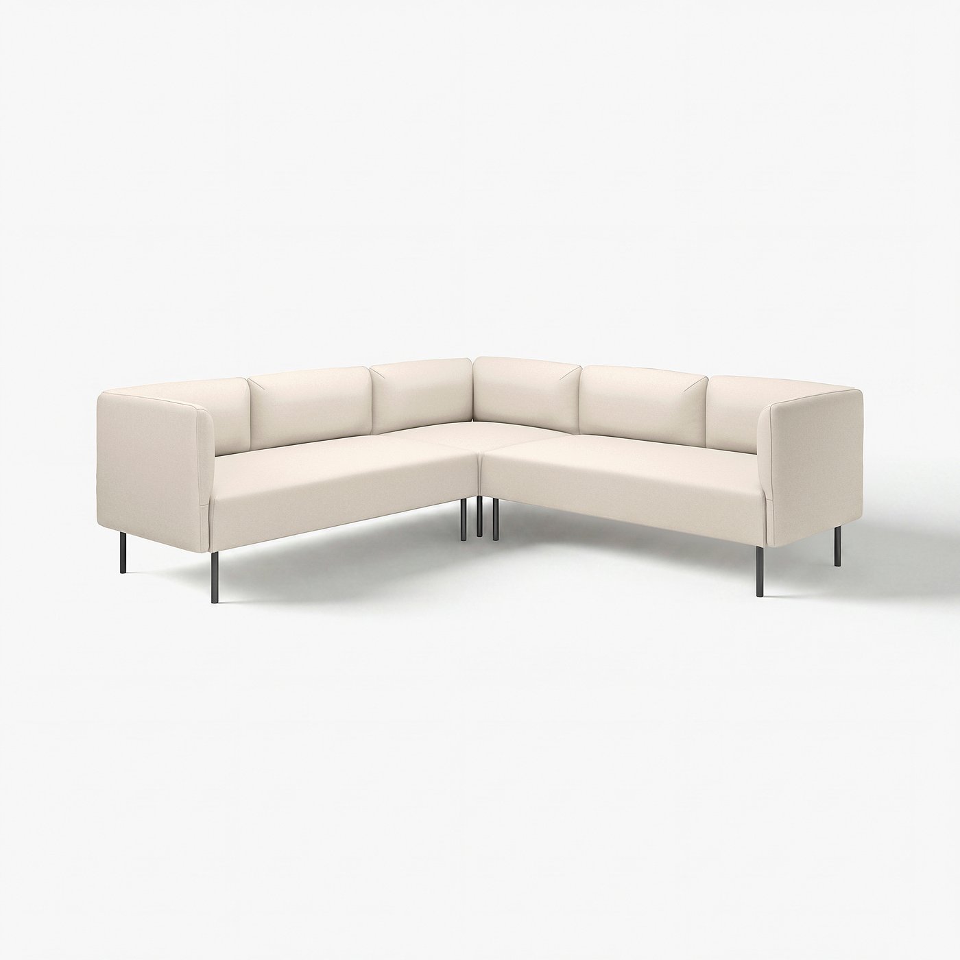 LILLEHEM Modular corner sofa, 4 seat, Vissle beige/metal