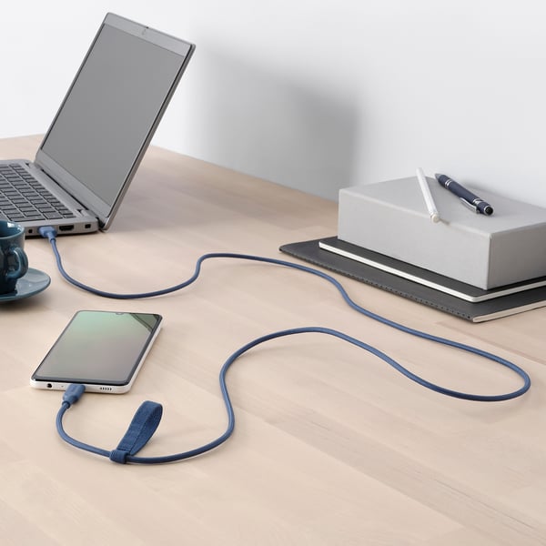 LILLHULT USB-A to USB-C, blue, 1.5 m