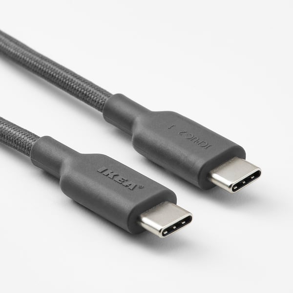 LILLHULT USB-C to USB-C, dark grey, 1.5 m (4'11) - IKEA