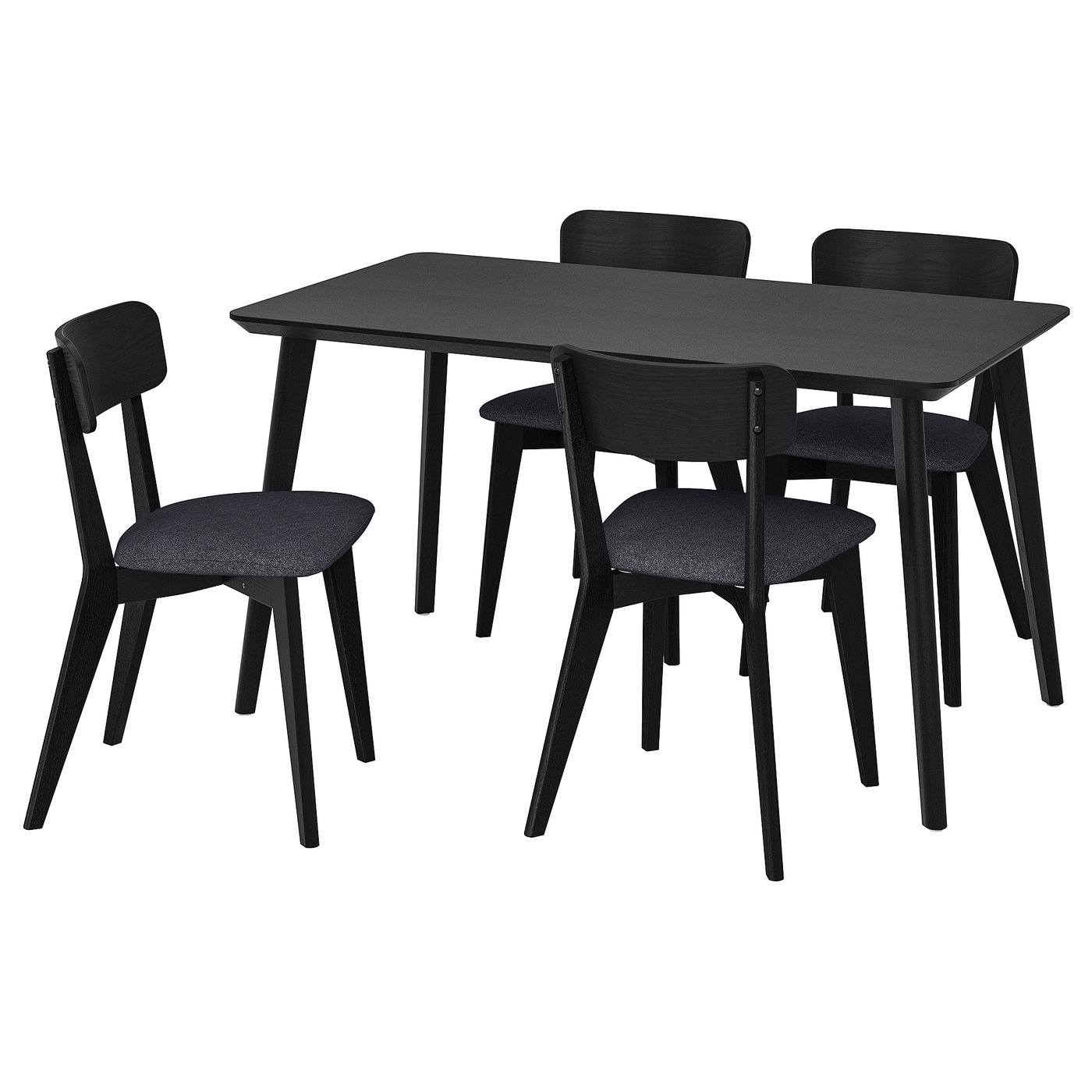 LISABO / LISABO table and 4 chairs, black/Tallmyra black/grey