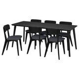 LISABO / LISABO Table and 6 chairs, black/Tallmyra black/grey, 200x78 cm