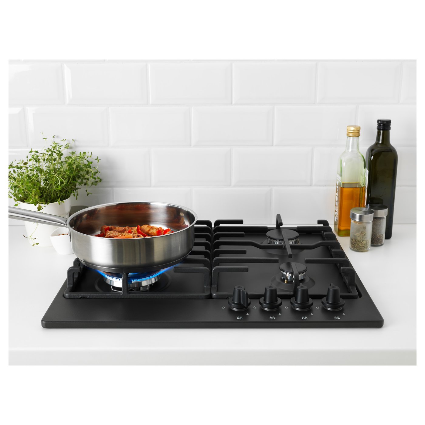 LIVSLÅGA Gas hob, black IKEA