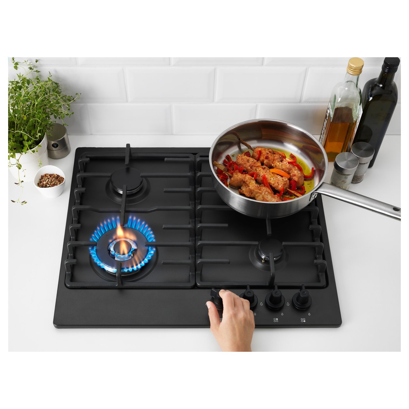LIVSLÅGA Gas hob, black IKEA