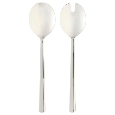 LÖFTESRIK 2-piece salad servers set, stainless steel, 29 cm