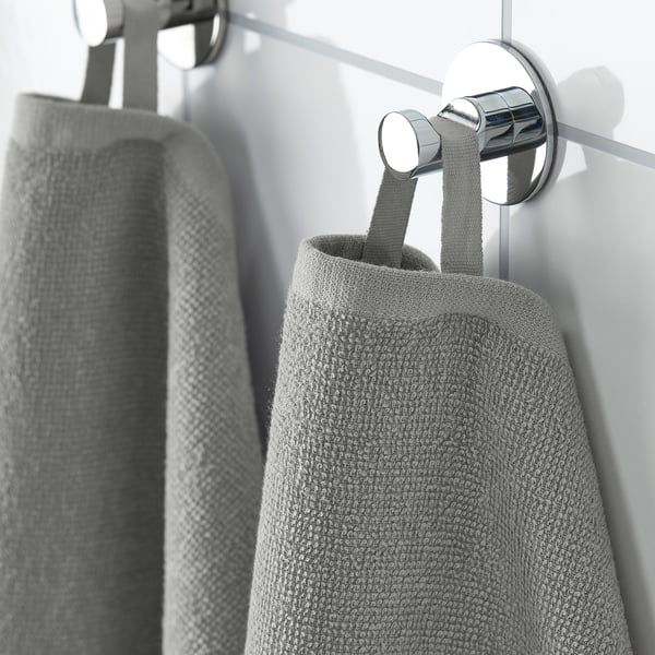 LUDDVIAL Bath towel, grey, 55x120 cm