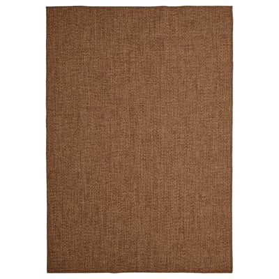 LYDERSHOLM Rug flatwoven, in/outdoor, medium brown, 160x230 cm