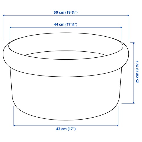 MÅBÄRSBUSKE Plant pot, outdoor dark beige, 44 cm