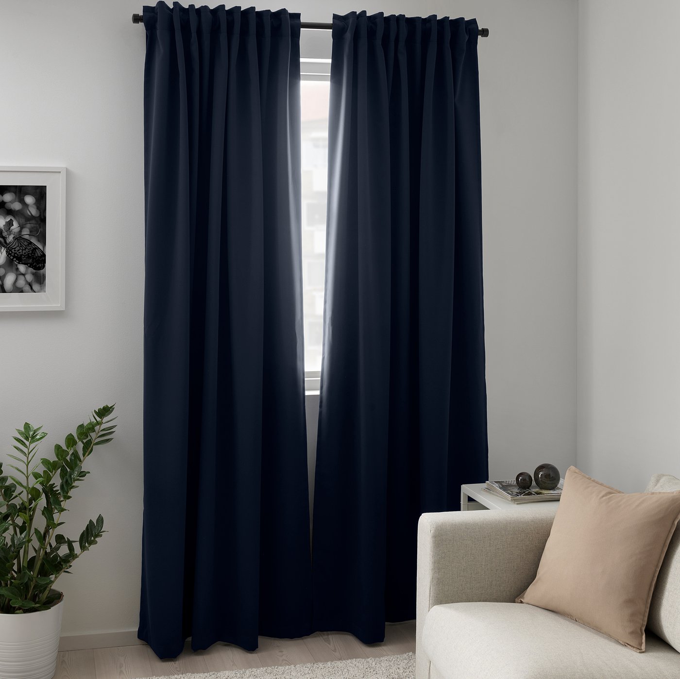 Majgull Block Out Curtains 1 Pair Dark Blue 145x300 Cm Ikea
