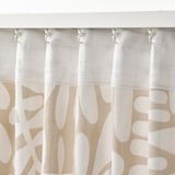 MAJSMOTT Curtains, 1 pair, beige/white/with heading tape, 145x250 cm