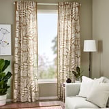 MAJSMOTT Curtains, 1 pair, beige/white/with heading tape, 145x250 cm