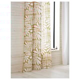 MAJSMOTT Curtains, 1 pair, beige/white/with heading tape, 145x250 cm