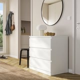 MALM Chest of 3 drawers, white, 80x78 cm