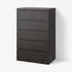 MALM Chest of 6 drawers, black-brown, 80x123 cm