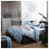 MALM Ottoman bed, black-brown, 180x200 cm