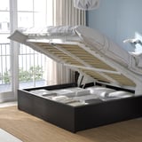 MALM Ottoman bed, black-brown, 180x200 cm
