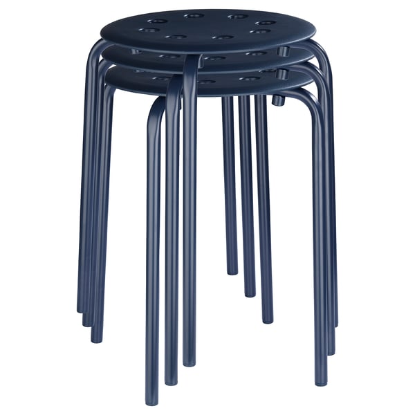 MARIUS Stool, blue, 45 cm