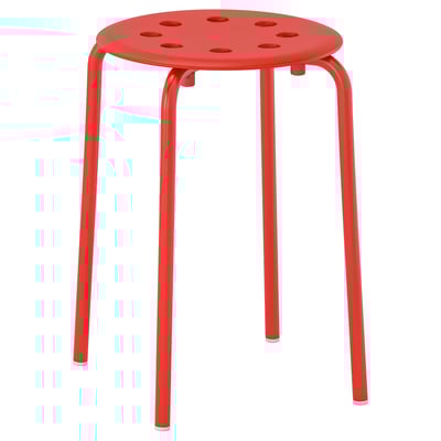 MARIUS Stool, red, 45 cm