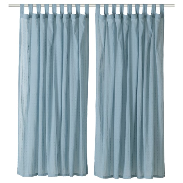 MATILDA sheer curtains, 1 pair, blue, 140x150 cm (55x59") IKEA