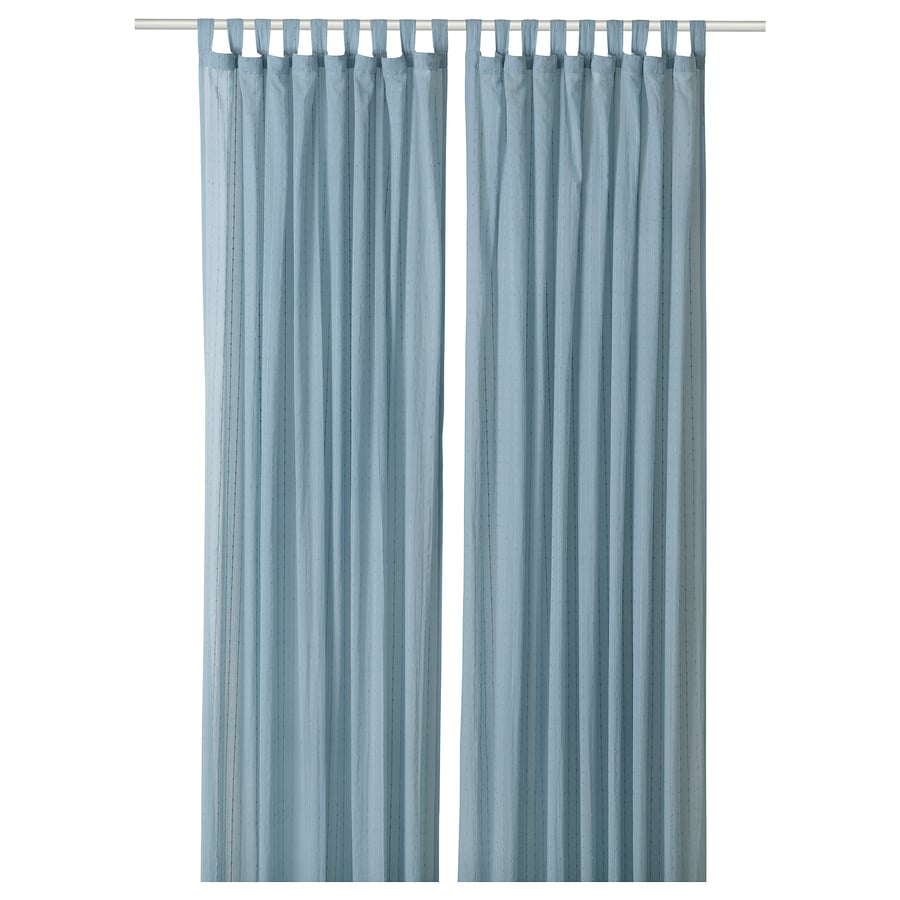 MATILDA Sheer curtains, 1 pair, blue, 140x300 cm (55x118") IKEA