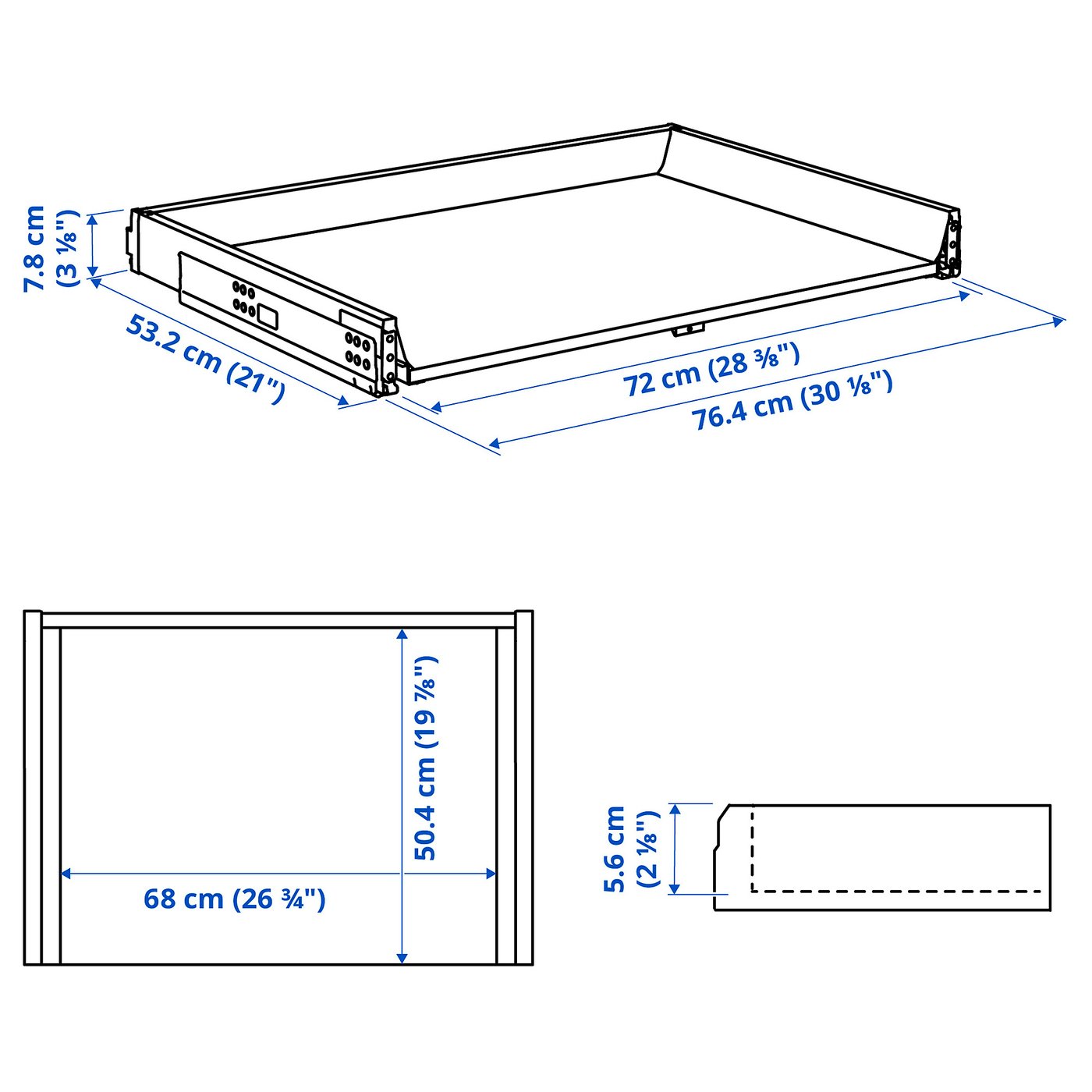 MAXIMERA Drawer, low, white, 80x60 cm - IKEA
