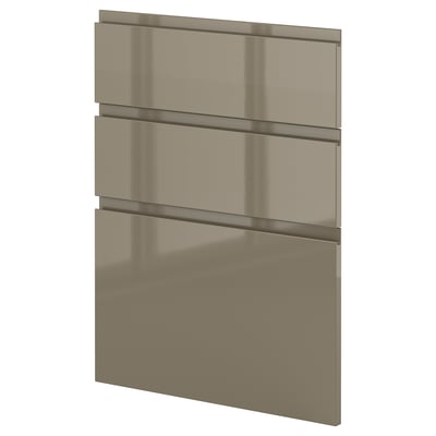METOD 3 fronts for dishwasher, Voxtorp high-gloss dark grey-brown, 60 cm