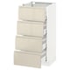 METOD Base cab 4 frnts/4 drawers, white Maximera/Voxtorp high-gloss light beige, 40x37x80 cm