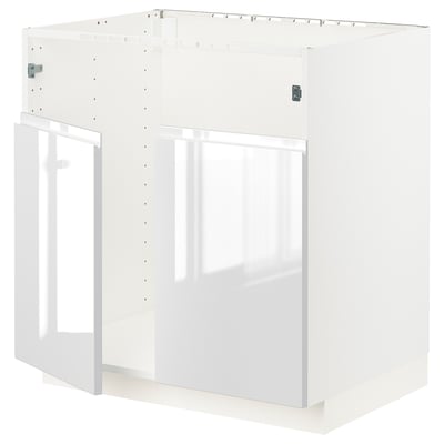 METOD Base cab f TALLSJÖN sink, white/Voxtorp high-gloss/white, 80x60x80 cm