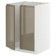 METOD Base cabinet for sink + 2 doors, white/Voxtorp high-gloss dark grey-brown, 60x60x80 cm