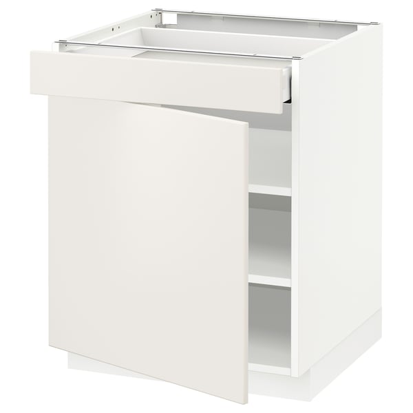 METOD Base cabinet with drawer/door - white Maximera, Veddinge white - IKEA