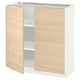 METOD Base cabinet with shelves/2 doors, white/Askersund light ash effect, 80x37x80 cm