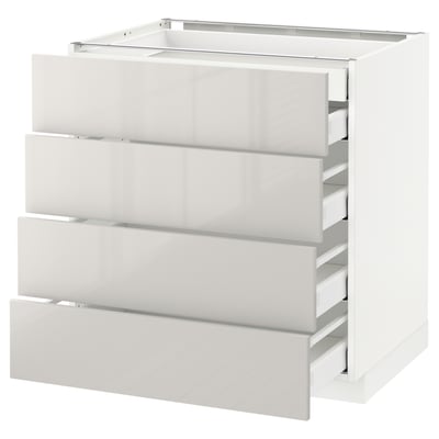 METOD Base cb 4 frnts/2 low/3 md drwrs, white Maximera/Ringhult light grey, 80x60x80 cm
