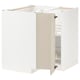 METOD Corner base cabinet with carousel, white/Havstorp beige, 88x88x80 cm