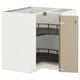 METOD Corner base cabinet with carousel, white/Voxtorp high-gloss dark grey-brown, 88x88x80 cm