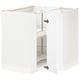 METOD Corner base cabinet with carousel, white/Voxtorp matt white, 88x88x80 cm