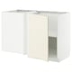 METOD white kitchen cabinet, off-white doors, bevelled edges, solid.