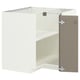 METOD Corner base cabinet with shelf, white/Upplöv matt dark beige, 88x88x80 cm