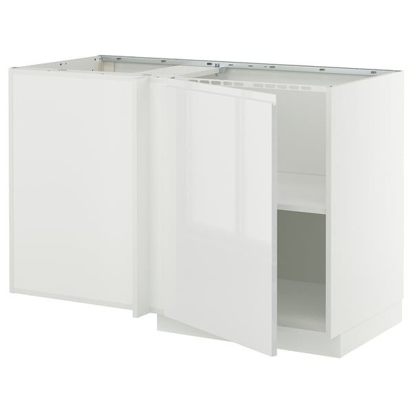 Ikea METOD white corner kitchen unit, modern, glossy, sturdy, l-shape.