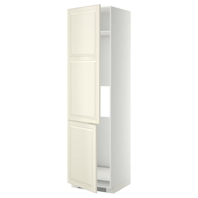 METOD High cab f fridge/freezer w 2 doors, white/Bodbyn off-white, 60x60x220 cm