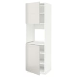 METOD High cab f oven w 2 doors/shelves, white/Ringhult light grey, 60x60x200 cm