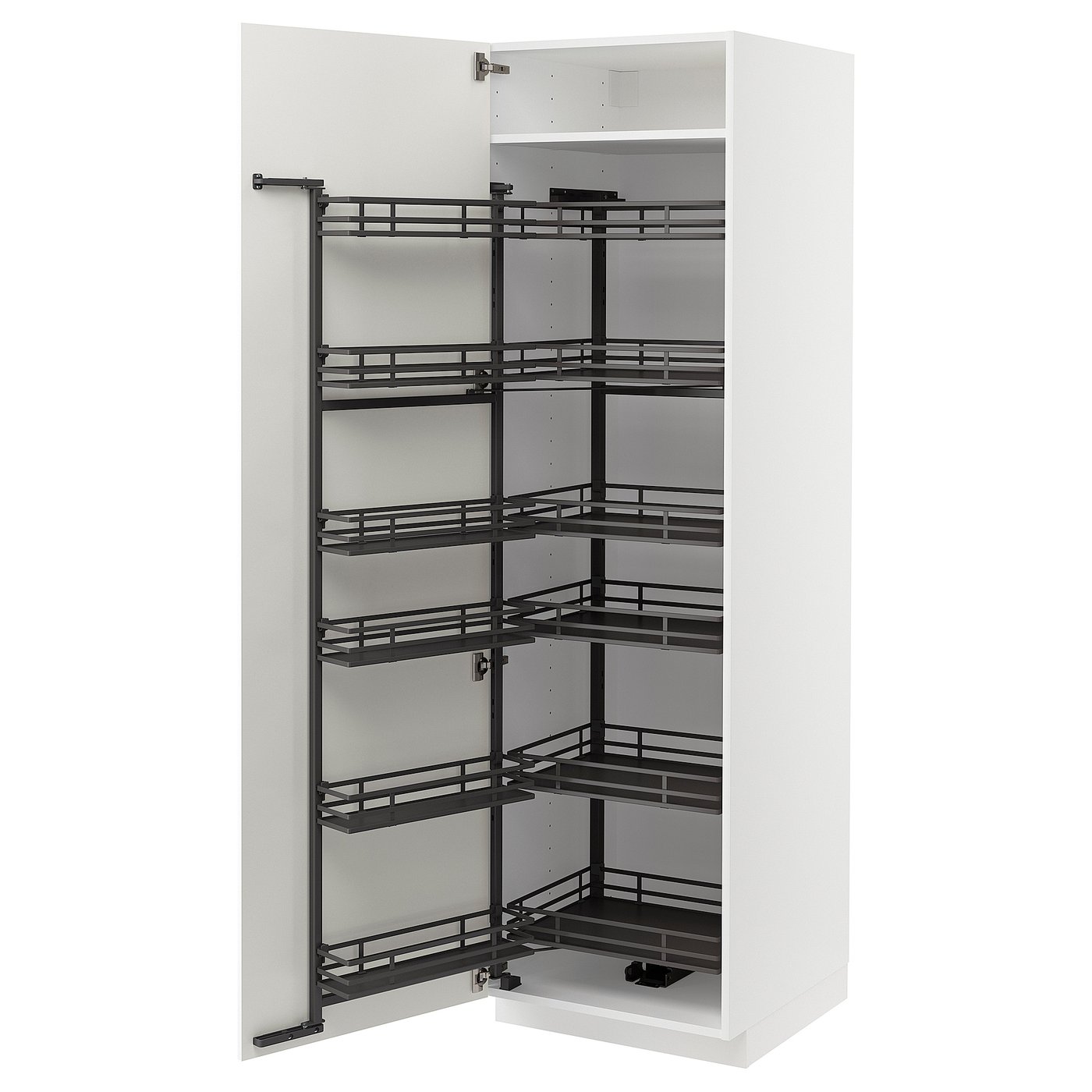 METOD high cabinet with pull-out larder, white/Vallstena white