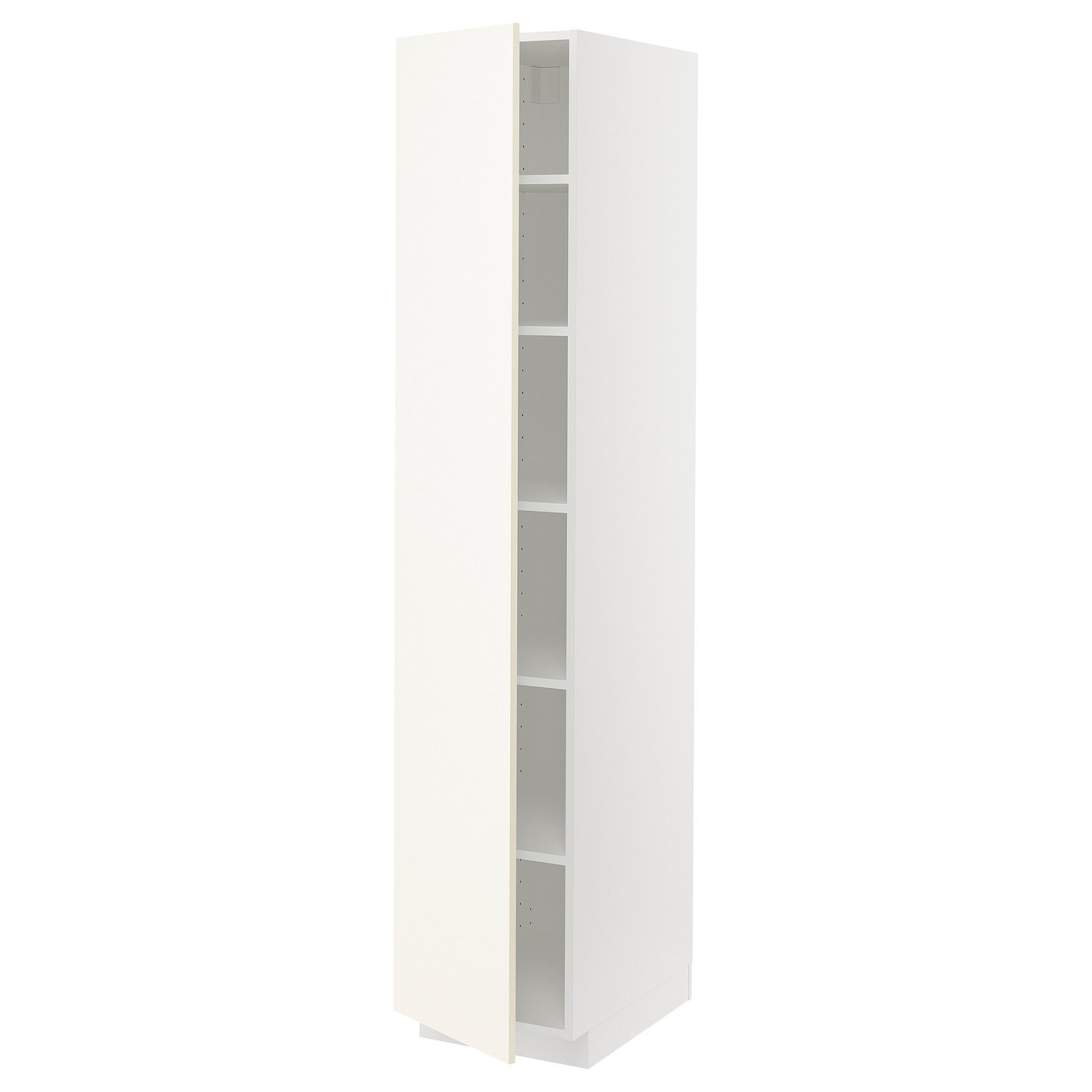 METOD high cabinet with shelves, white/Vallstena white, 40x60x200
