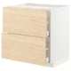 METOD / MAXIMERA Base cab f hob/2 fronts/2 drawers, white/Askersund light ash effect, 80x60x80 cm