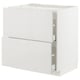 METOD / MAXIMERA Base cab f hob/2 fronts/2 drawers, white/Ringhult light grey, 80x60x80 cm