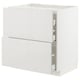 METOD / MAXIMERA Base cab f hob/2 fronts/3 drawers, white/Ringhult light grey, 80x60x80 cm