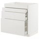Option: METOD / MAXIMERA Base cab f hob/4 fronts/3 drawers, white/Ringhult light grey, 80x60x80 cm