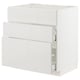 METOD / MAXIMERA Base cab f sink+3 fronts/2 drawers, white/Ringhult light grey, 80x60x80 cm