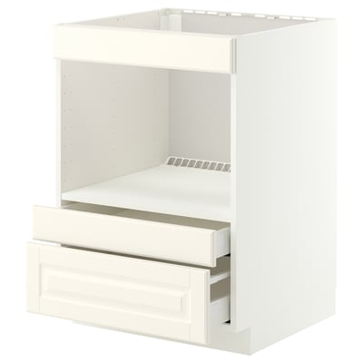 METOD / MAXIMERA Base cabinet f built-in appliances, white/Bodbyn off-white, 60x60x80 cm
